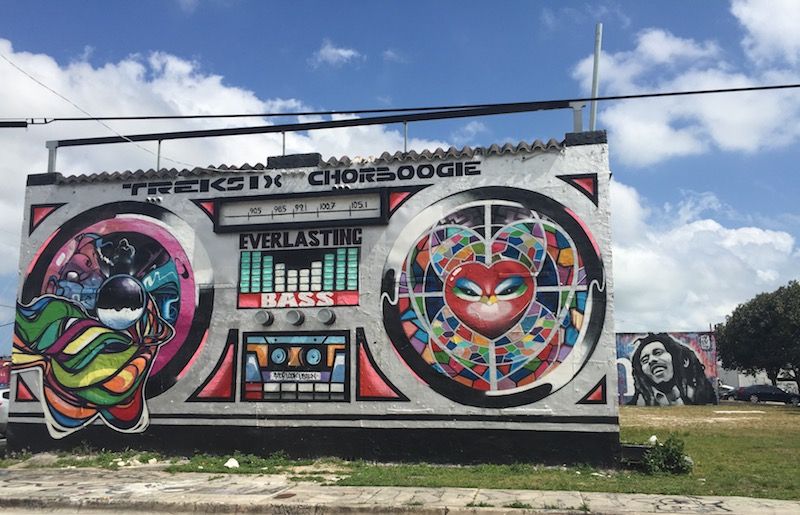 StreetArtBoombox Everlasting Bass à Wynwood Miami